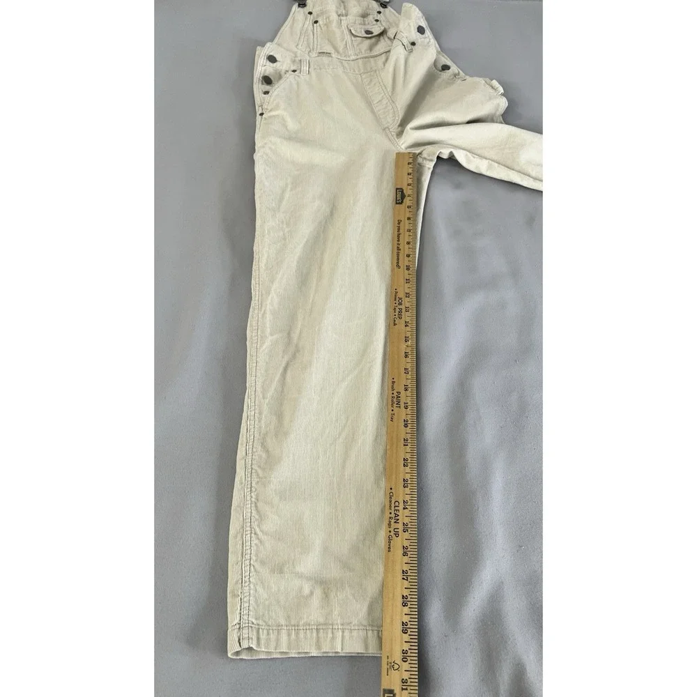 Vtg 90's SQZ Squeeze Beige Cotton Corduroy Bib Overalls Women's‎ Size Small